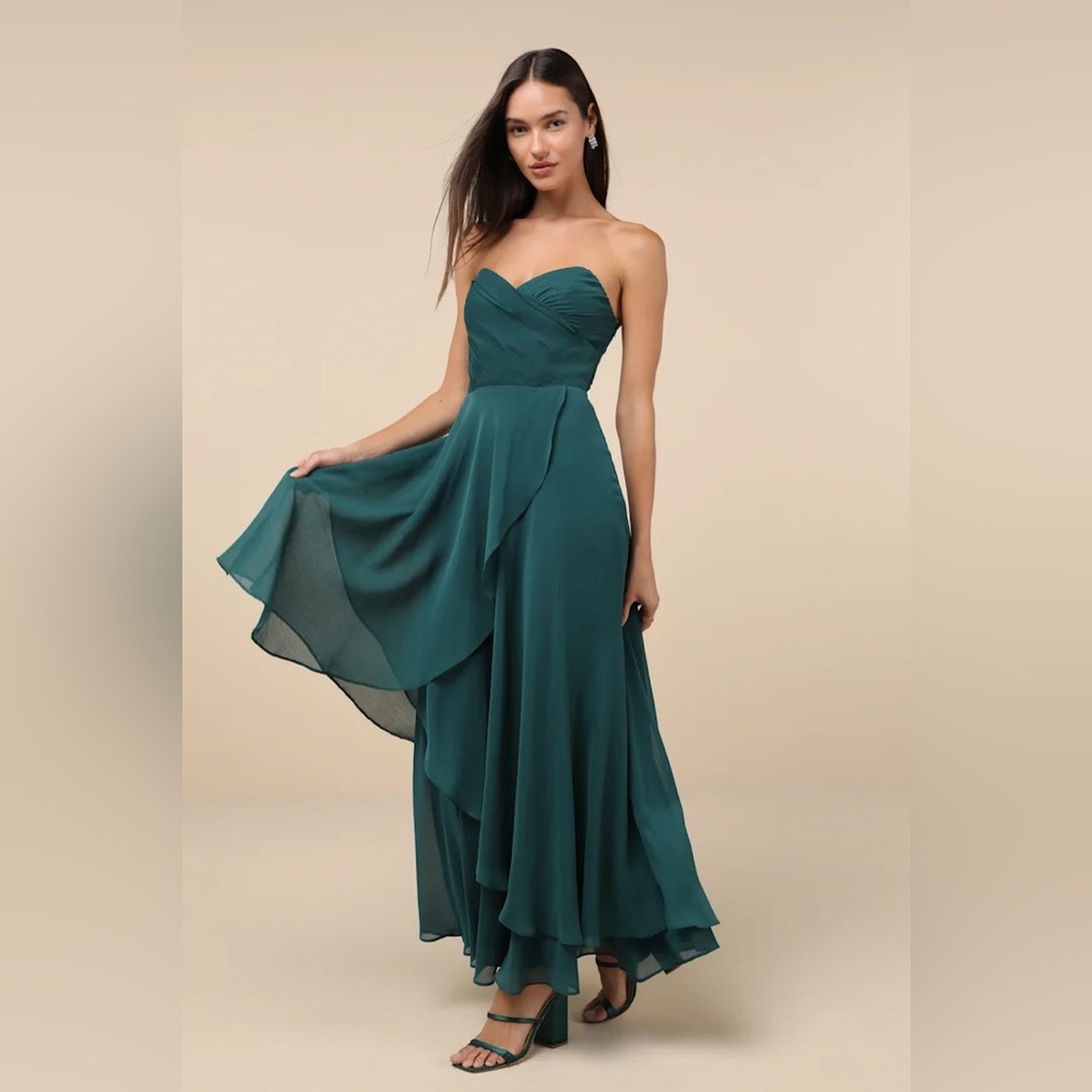 Gorgeous Emerald Strapless Maxi Dress medium